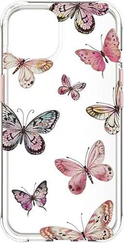 Body Glove Karma Phone Case for iPhone 13 - Pink Butterflies/Clear