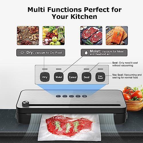 Bonsenkitchen Food Vacuum Sealer Machine VS3802 - Stainless Steel/Black