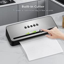 Bonsenkitchen Food Vacuum Sealer Machine VS3802 - Stainless Steel/Black