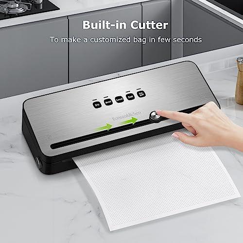 Bonsenkitchen Food Vacuum Sealer Machine VS3802 - Stainless Steel/Black