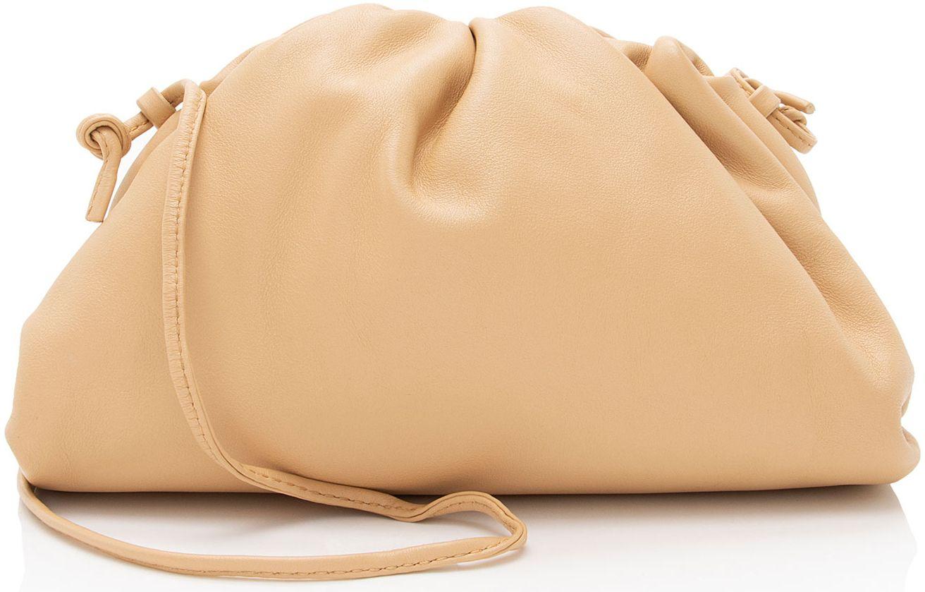 Bottega Veneta  Calfskin The Pouch Mini Clutch - Beige - Calfskin - Excellent