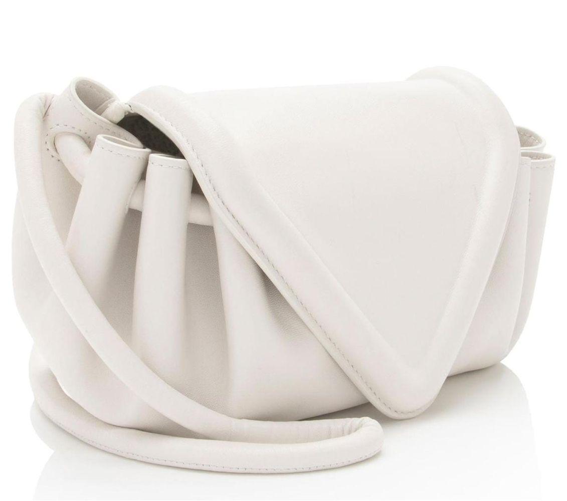 Bottega Veneta Lambskin Beak Crossbody - Leather - White