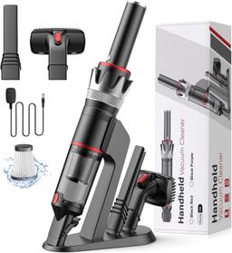 BSRCO HVC-H8R Cordless 8KPa Handheld Vacuum - Black/Red