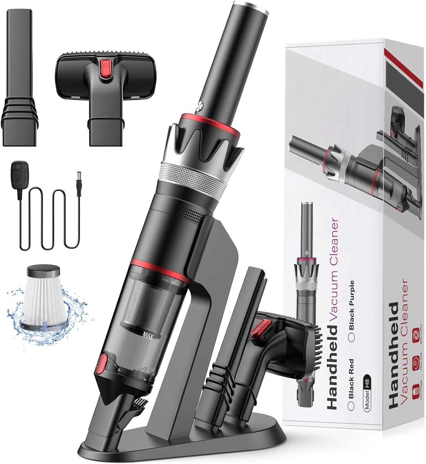 BSRCO  HVC-H8R Cordless 8KPa Handheld Vacuum - Black/Red - Excellent