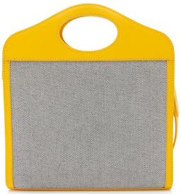 Burberry Canvas Horseferry Mini Pocket Tote - Canvas - Beige/Yellow