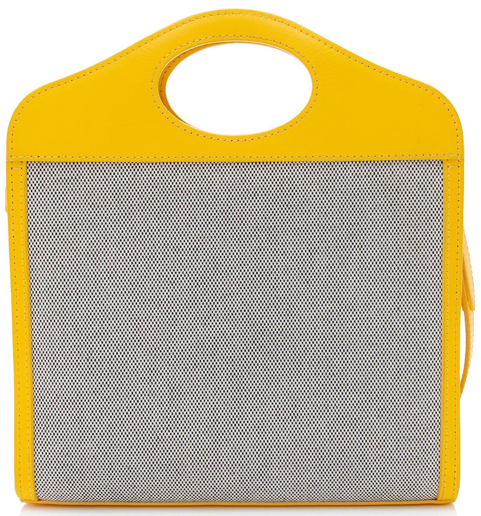 Burberry Canvas Horseferry Mini Pocket Tote - Canvas - Beige/Yellow