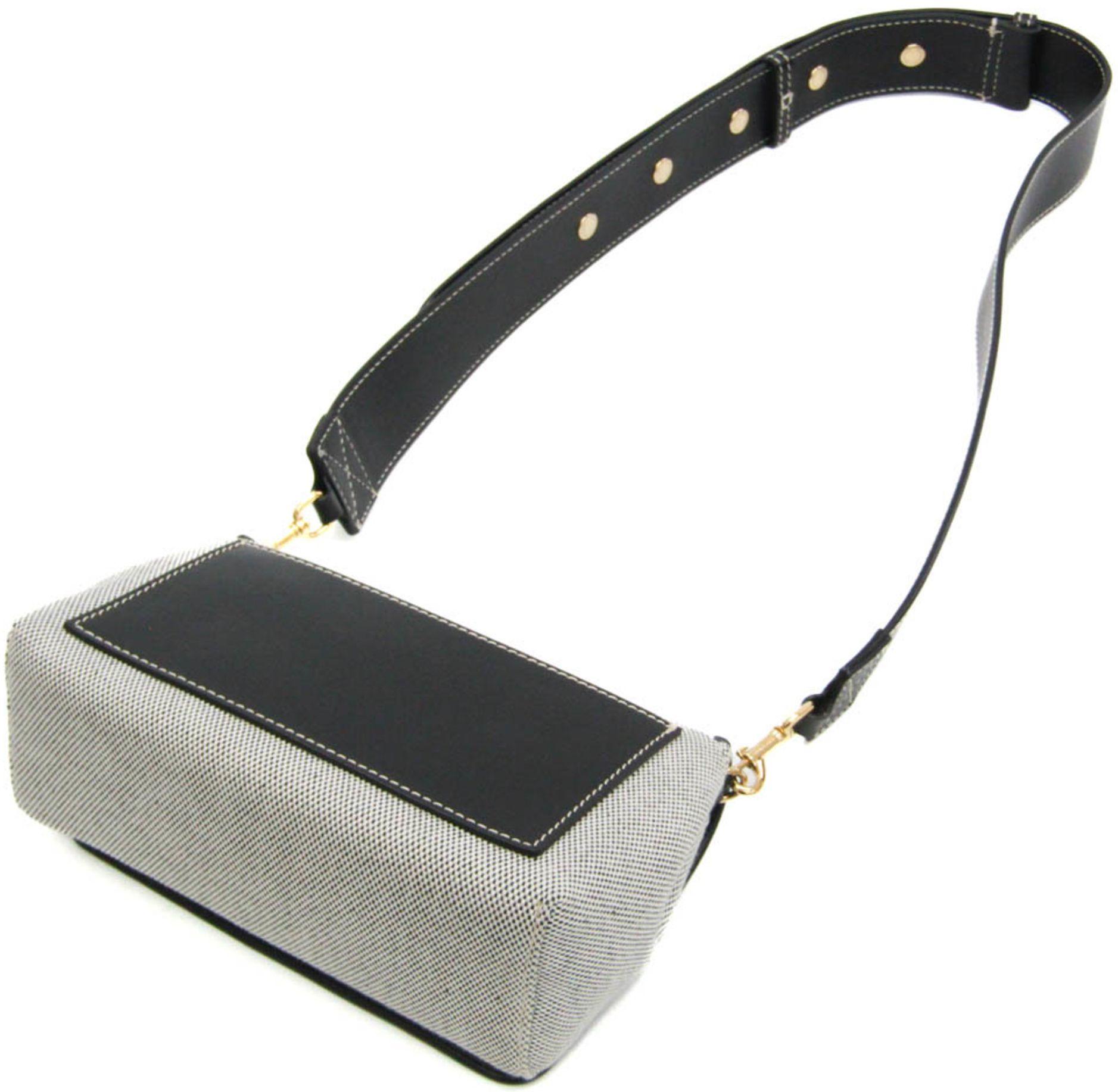 Burberry Canvas Leather Shoulder Bag - Canvas - Black/Red