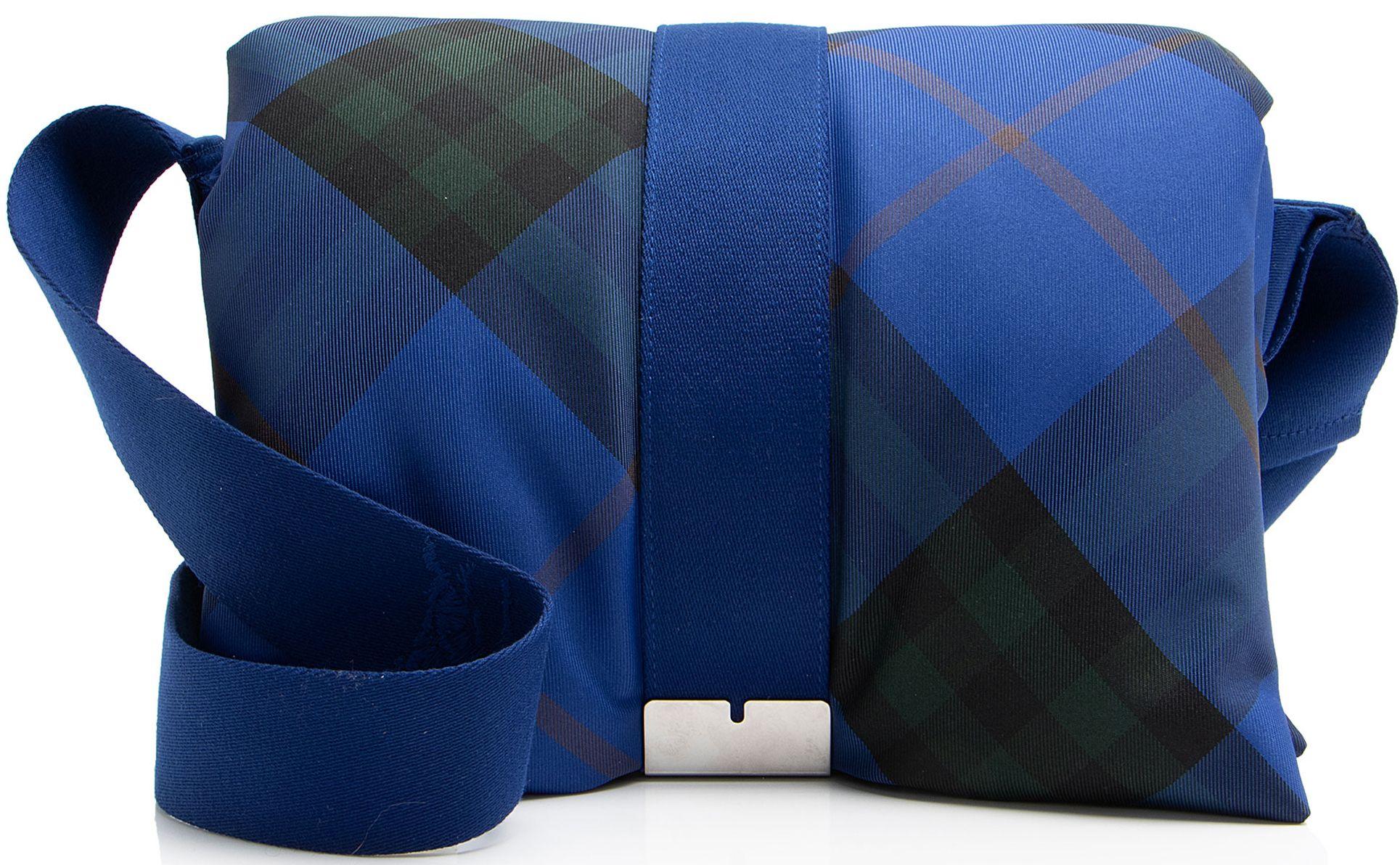 Burberry  Check Pillow Messenger - Blue - Nylon - Excellent