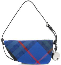Burberry Check Shield Mini Shoulder Bag - Canvas - Blue