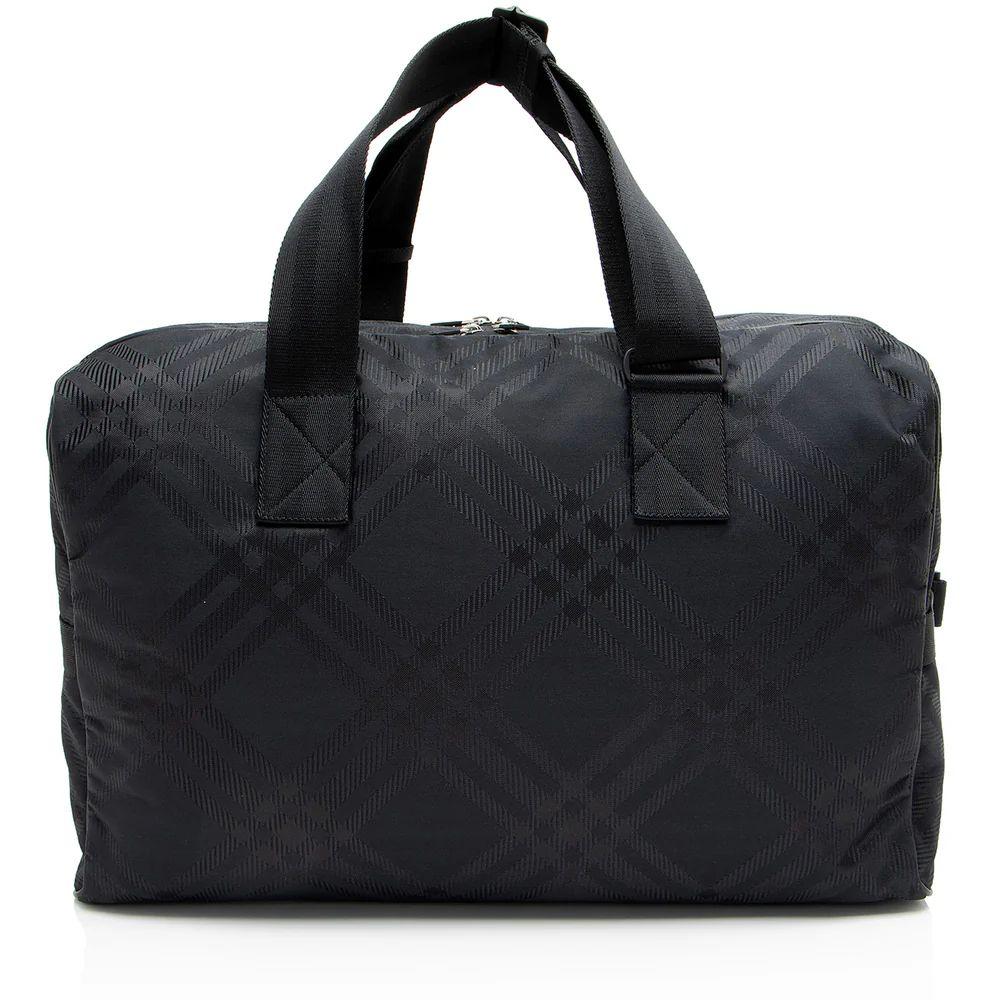 Burberry Econyl Check Weekender - Leather - Black