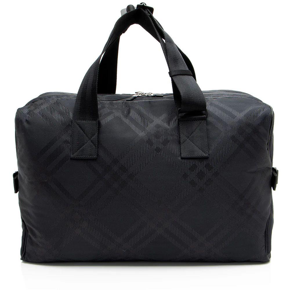 Burberry Econyl Check Weekender - Leather - Black