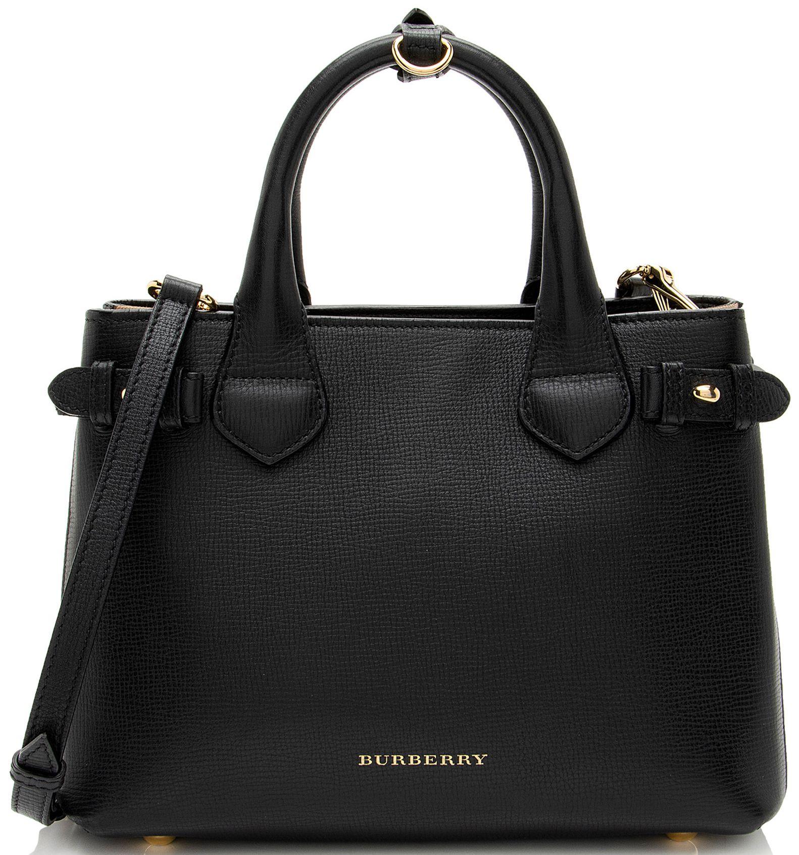 Burberry  House Check Leather Banner Small Tote - Black/Brown - Canvas - Excellent