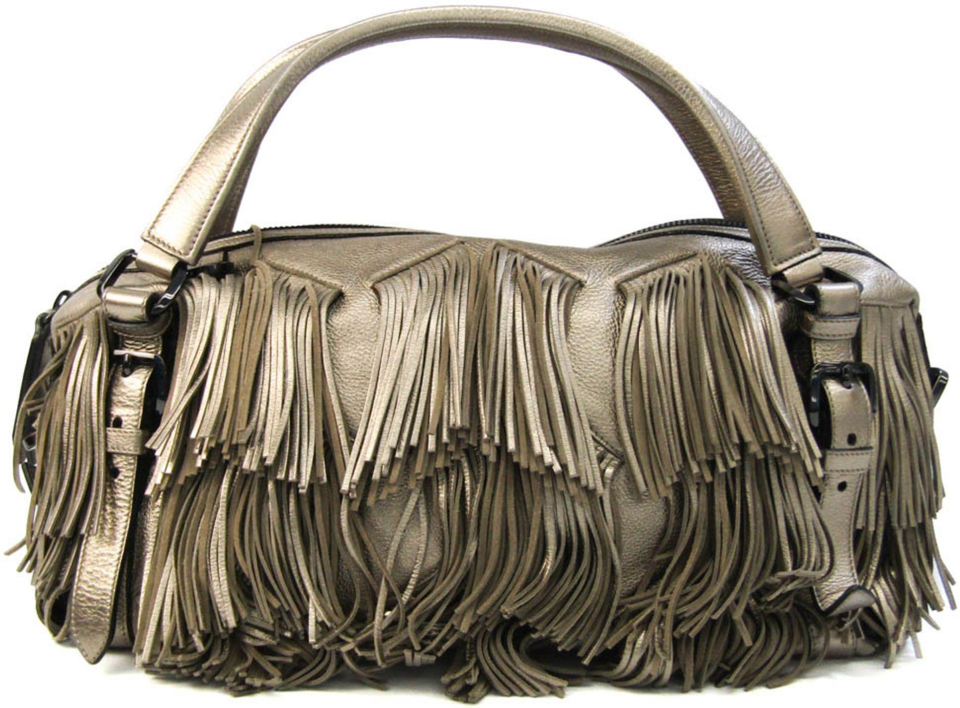 Burberry  Leather Fringe Handbag - Bronze - Leather - Excellent