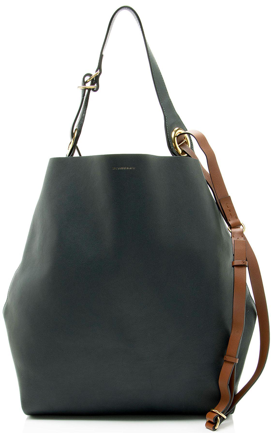 Burberry  Leather Grommet Hobo - Green - Leather - Excellent