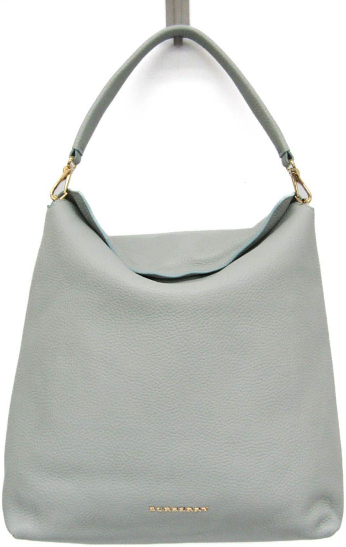 Burberry  Leather Hobo Shoulder Bag - Light Blue - Leather - Excellent