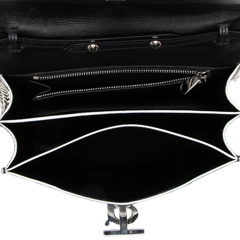 Burberry Leather Logo TB Shoulder Bag - Leather - Black/White