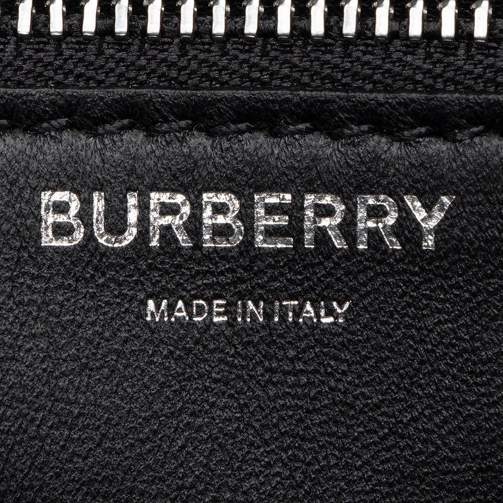 Burberry Leather Logo TB Shoulder Bag - Leather - Black/White