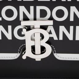 Burberry Leather Logo TB Shoulder Bag - Leather - Black/White