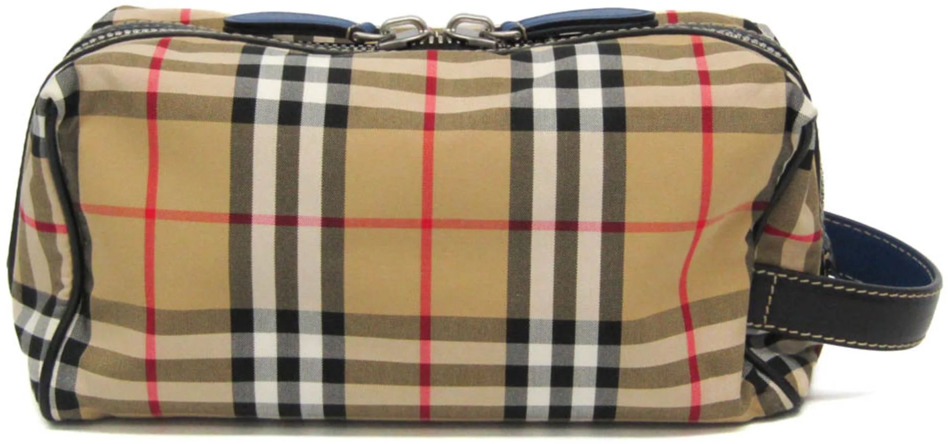 Burberry Leather Nylon Canvas Clutch Bag Pouch - Nylon - Beige