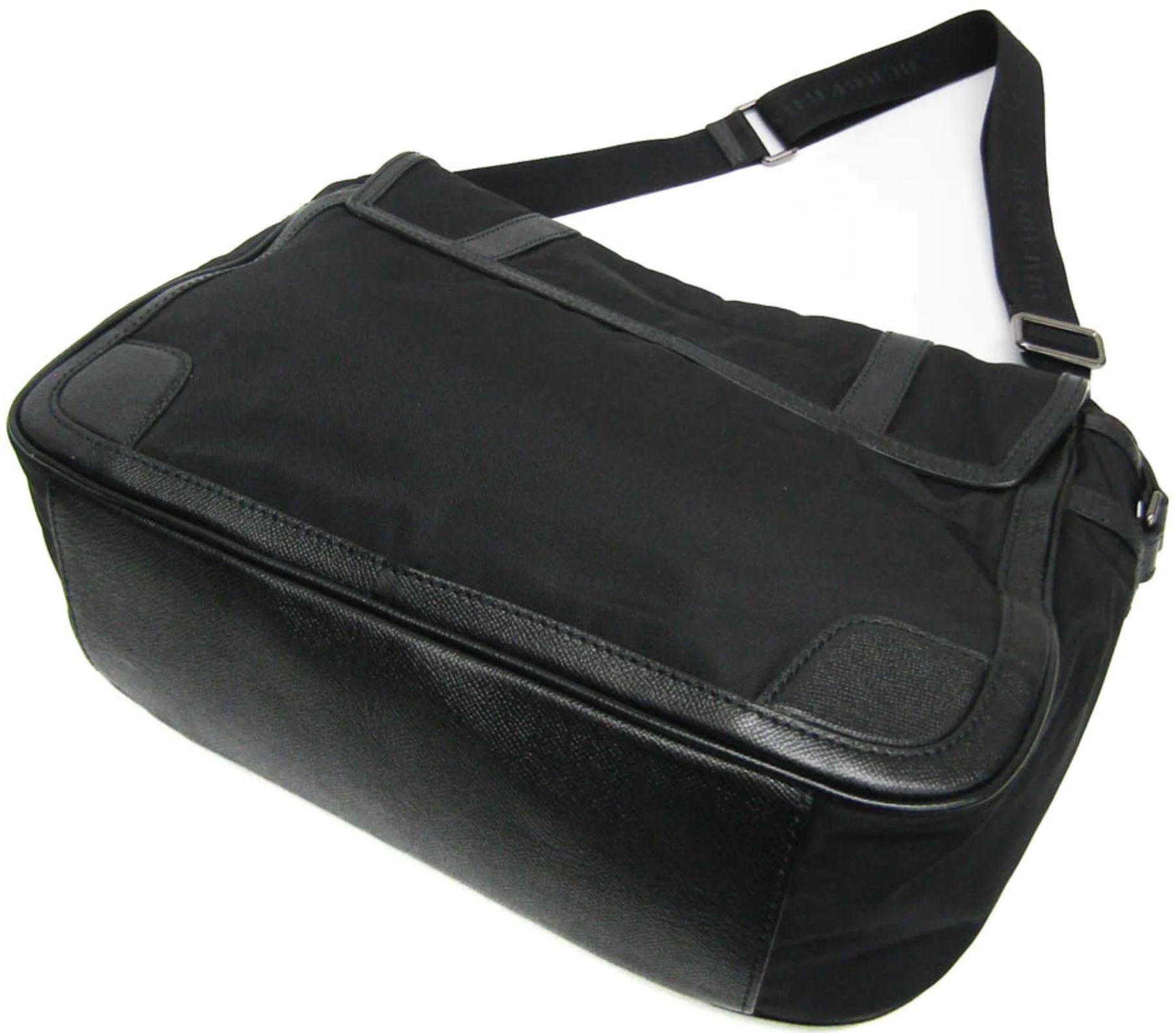 Burberry Leather Nylon Canvas Shoulder Bag - Nylon - Black