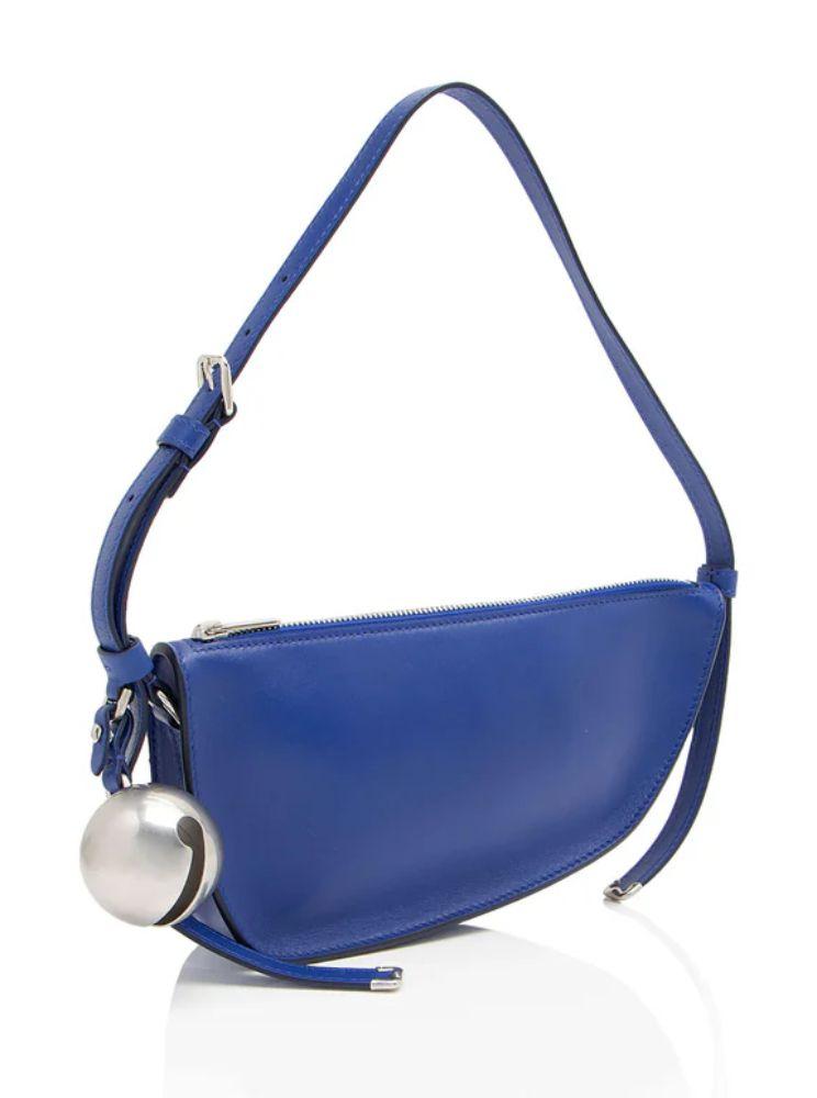 Burberry Leather Shield Mini Shoulder Bag - Leather - Blue