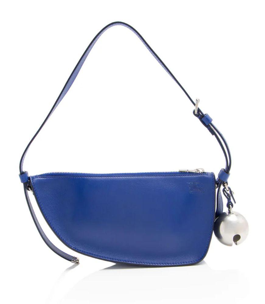 Burberry Leather Shield Mini Shoulder Bag - Leather - Blue