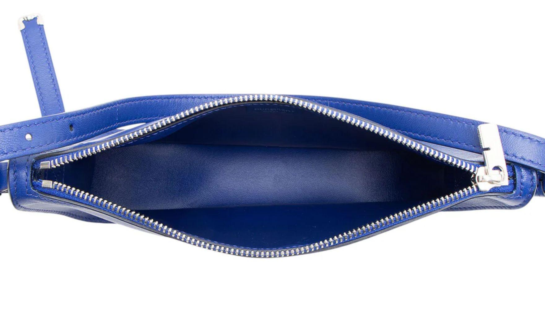 Burberry Leather Shield Mini Shoulder Bag - Leather - Blue