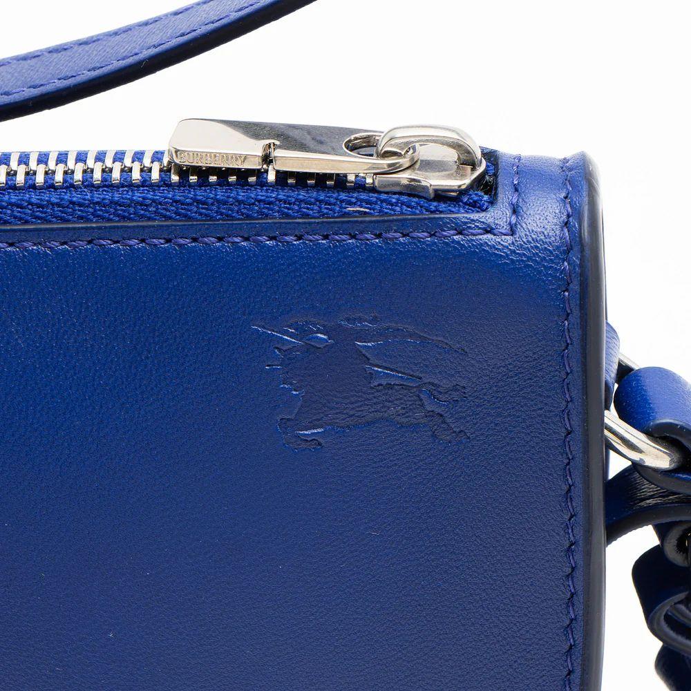 Burberry Leather Shield Mini Shoulder Bag - Leather - Blue