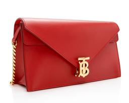 Burberry Leather TB Envelope Chain Shoulder Bag - Leather - Red