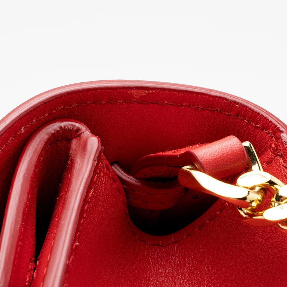 Burberry Leather TB Envelope Chain Shoulder Bag - Leather - Red