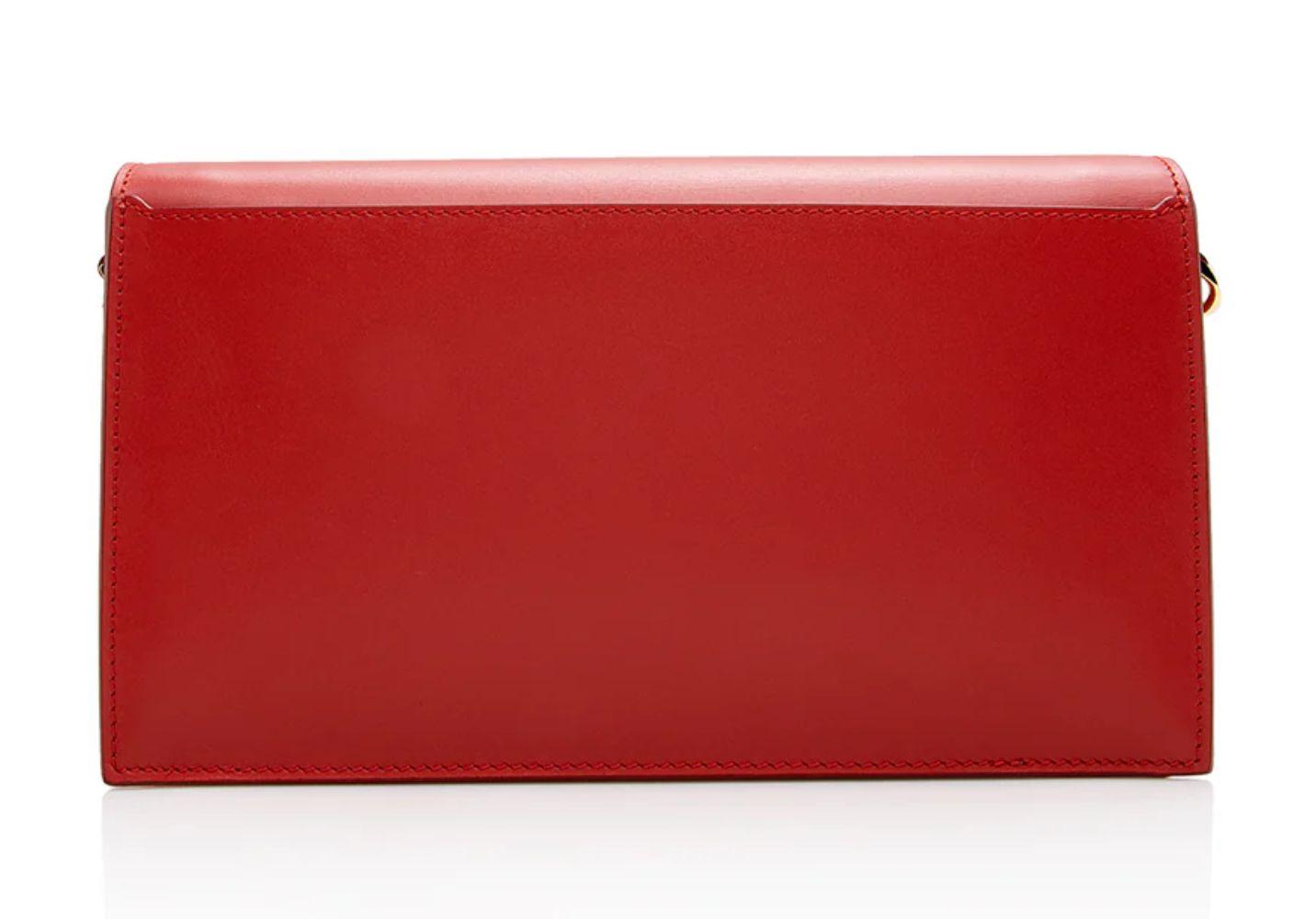 Burberry Leather TB Envelope Chain Shoulder Bag - Leather - Red