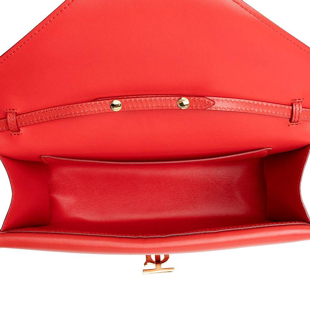 Burberry Leather TB Envelope Chain Shoulder Bag - Leather - Red