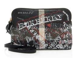Burberry Mega Check Doodle Pouch - Coated Canvas - White/Black/Red