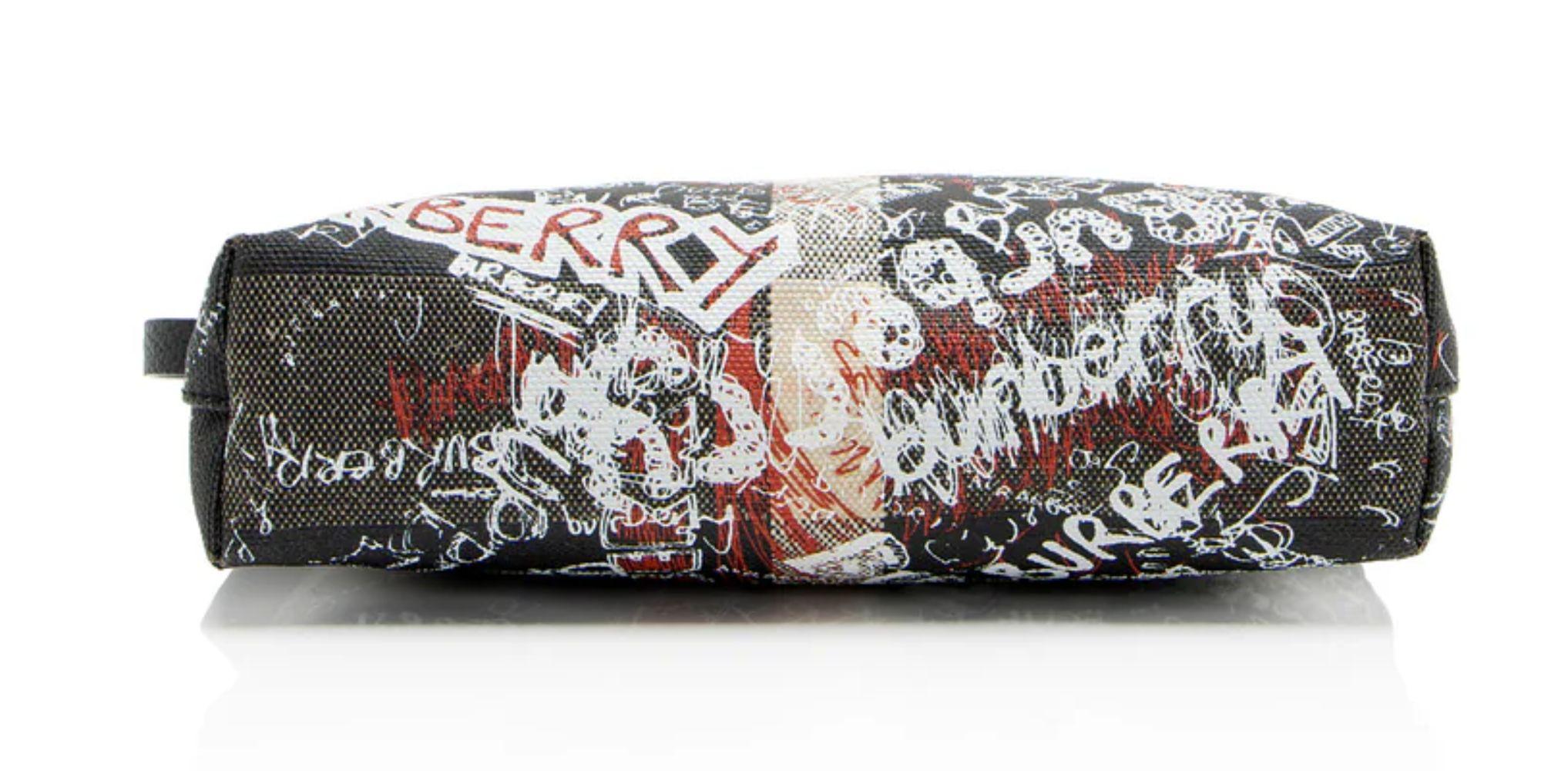 Burberry Mega Check Doodle Pouch - Coated Canvas - White/Black/Red