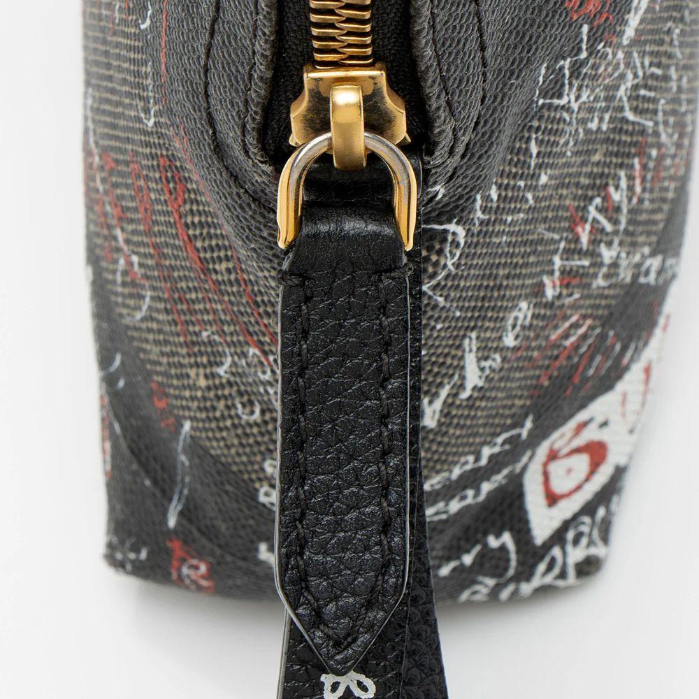 Burberry Mega Check Doodle Pouch - Coated Canvas - White/Black/Red