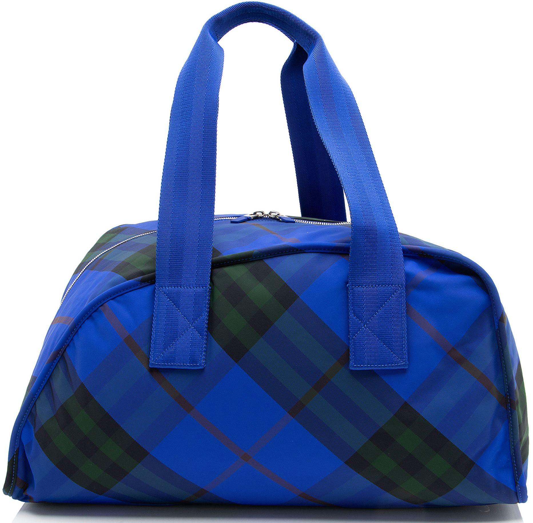 Burberry  Nylon Shield Check Duffle - Blue - Nylon - Excellent