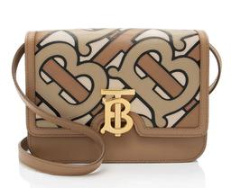 Burberry TB Monogram Leather TB Small Flap Bag - Leather - Brown
