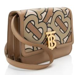 Burberry TB Monogram Leather TB Small Flap Bag - Leather - Brown