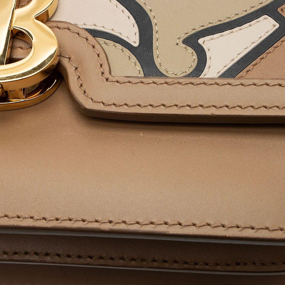 Burberry TB Monogram Leather TB Small Flap Bag - Leather - Brown