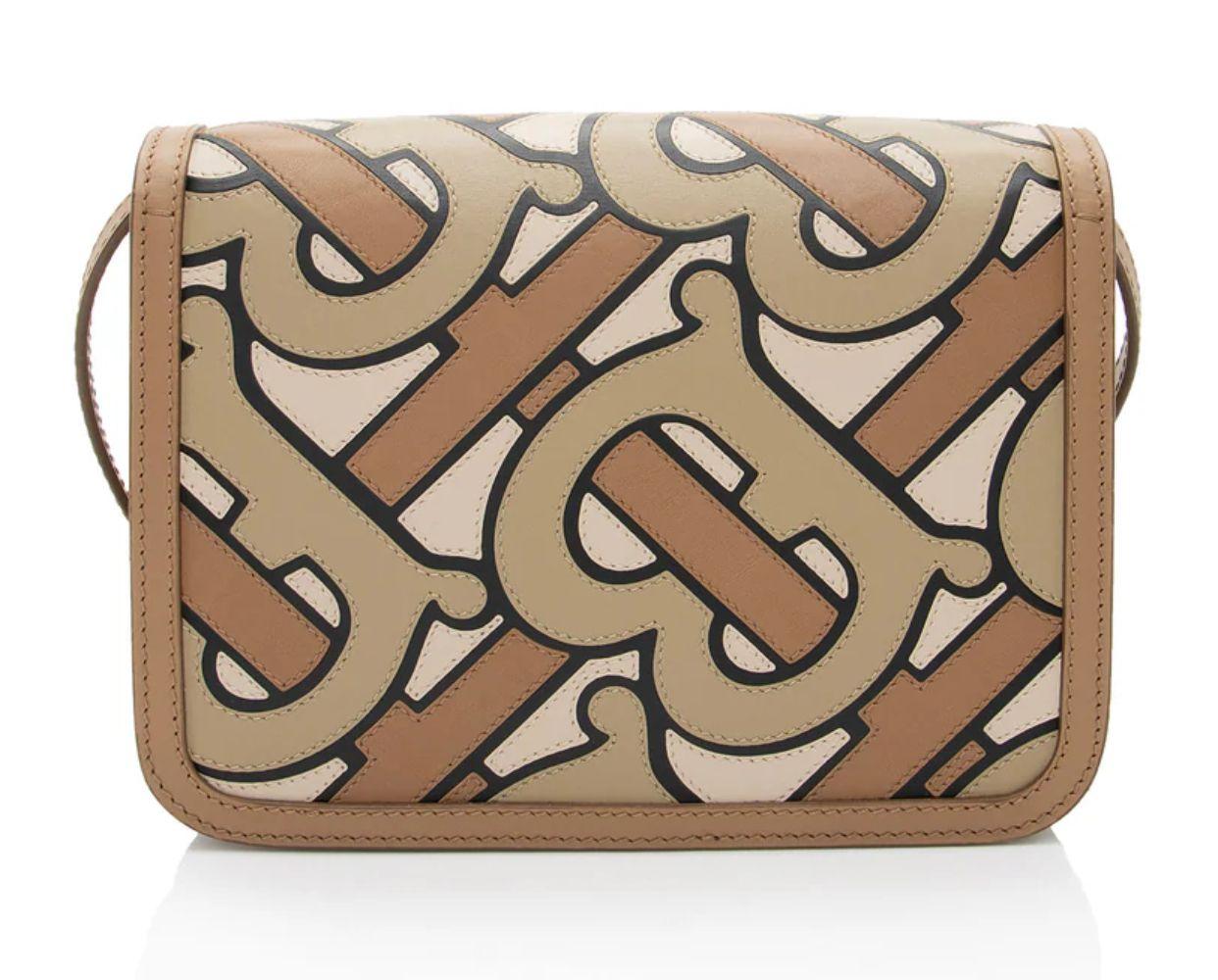 Burberry TB Monogram Leather TB Small Flap Bag - Leather - Brown