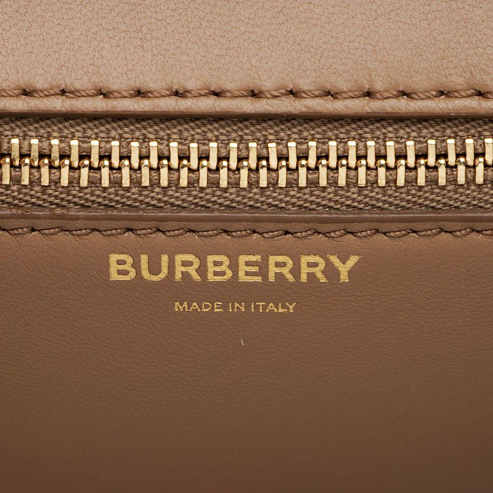 Burberry TB Monogram Leather TB Small Flap Bag - Leather - Brown