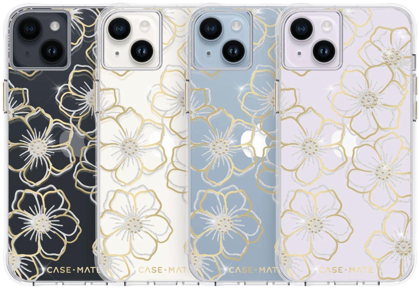 Case-Mate Floral Gems Phone Case for iPhone 14 - Clear