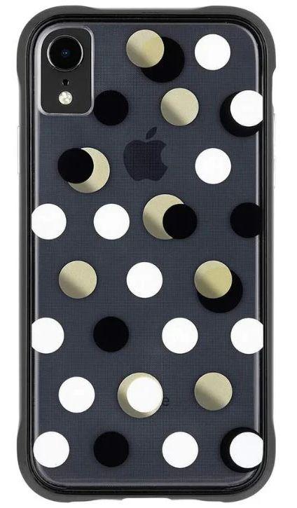Case-Mate Phone Case for iPhone XR - Black & Metallic Dot
