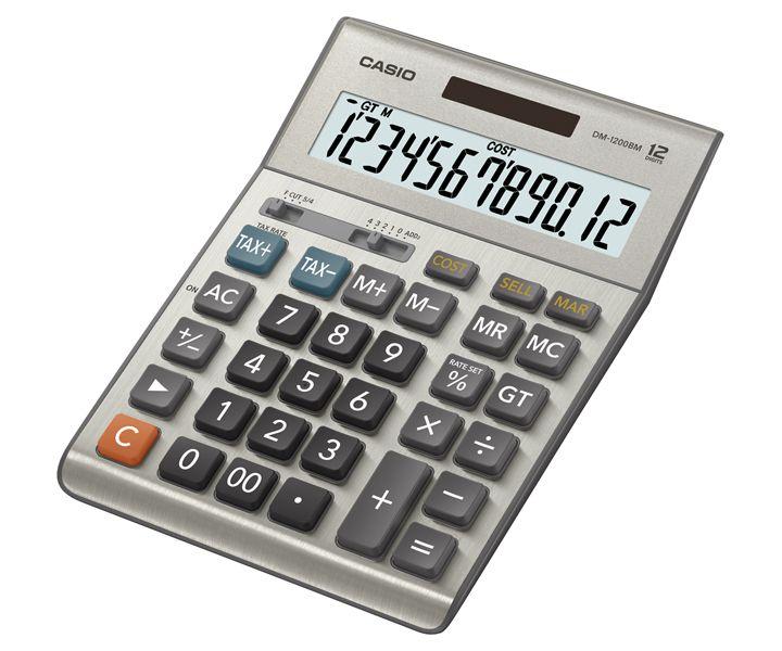 Casio  DM-1200BM Desktop Calculator 12-Digit LCD  - Silver - Excellent
