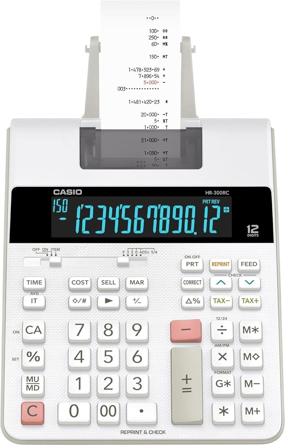 Casio  HR-300RC Printing Calculator - White - Excellent
