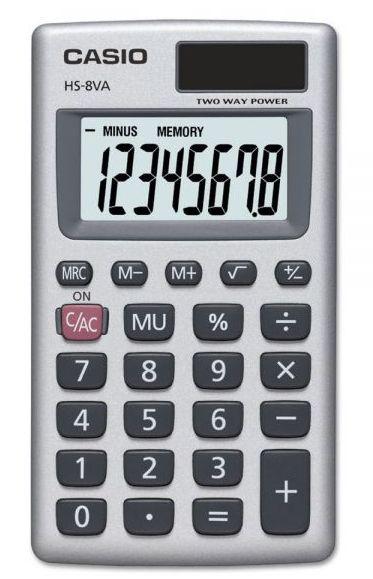 Casio  HS-8V Handheld Calculator - Silver - Excellent