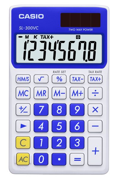 Casio SL-300VC Big Display Calculator - Blue