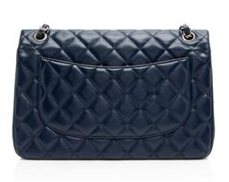 Chanel Caviar Leather Classic Jumbo Double Flap Bag - Leather - Blue