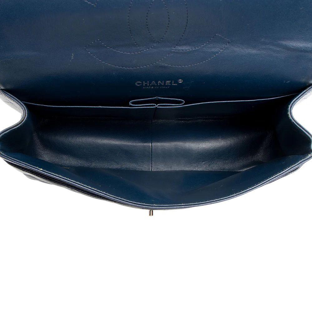 Chanel Caviar Leather Classic Jumbo Double Flap Bag - Leather - Blue