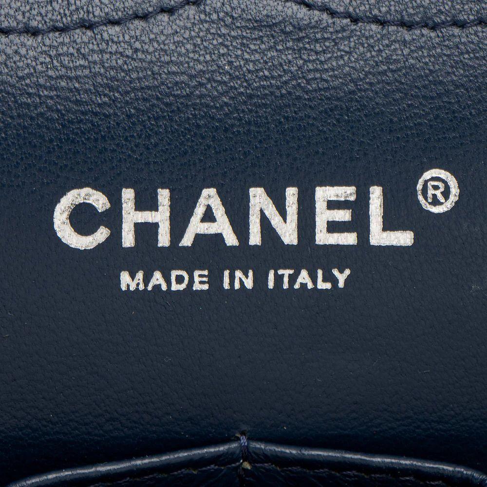 Chanel Caviar Leather Classic Jumbo Double Flap Bag - Leather - Blue